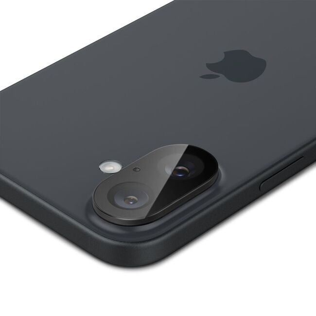 [Pachet 2x] Folie sticla camera iPhone 16 / 16 Plus Spigen Glas.tR Optik, negru