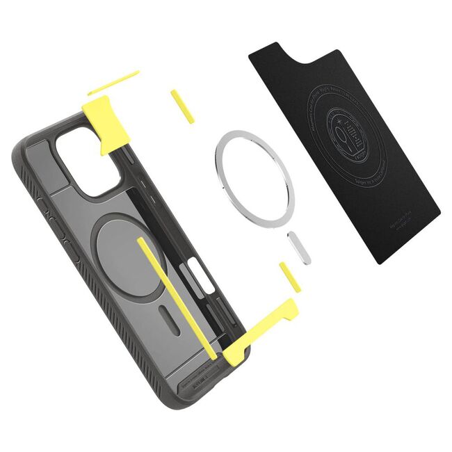 Husa premium pentru  iPhone 16 Pro Max Spigen - Rugged Armor MagSafe - Gri