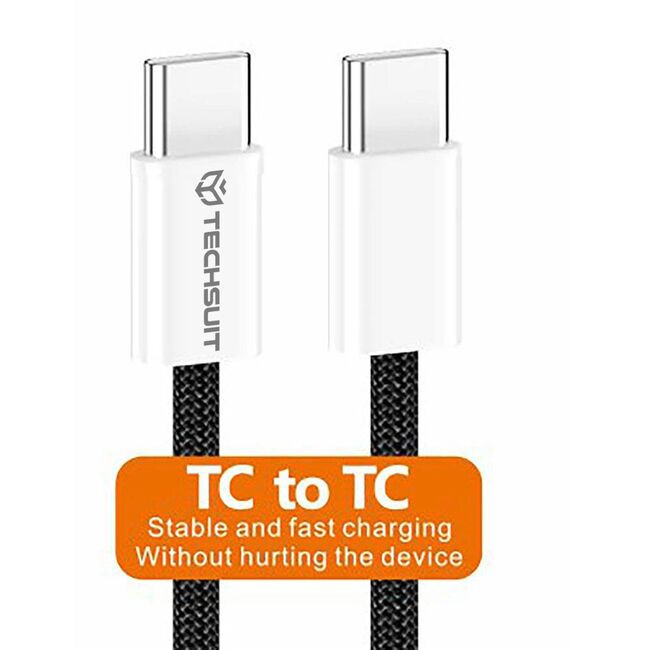 Cablu de date si incarcare USB Type-C la USB Type-C, Super Fast Charging, flexibil si durabil, 60W, 1m, compatibil Samsung, iPhone, Xiaomi, Honor, Oppo, Motorola - albastru
