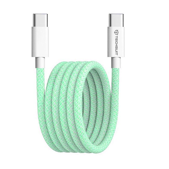Cablu de date si incarcare USB Type-C la USB Type-C, Super Fast Charging, flexibil si durabil, 60W, 1m, compatibil Samsung, iPhone, Xiaomi, Honor, Oppo, Motorola - verde