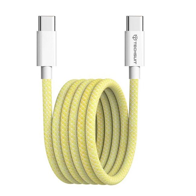 Cablu de date si incarcare USB Type-C la USB Type-C, Super Fast Charging, flexibil si durabil, 60W, 1m, compatibil Samsung, iPhone, Xiaomi, Honor, Oppo, Motorola - galben
