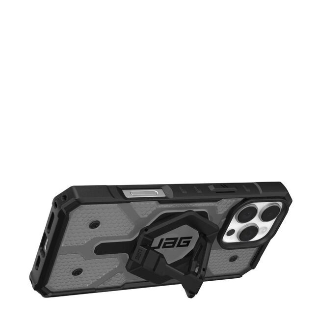 Husa iPhone 16 Pro Max UAG Pathfinder Clear MagSafe, Ash / Black Stand