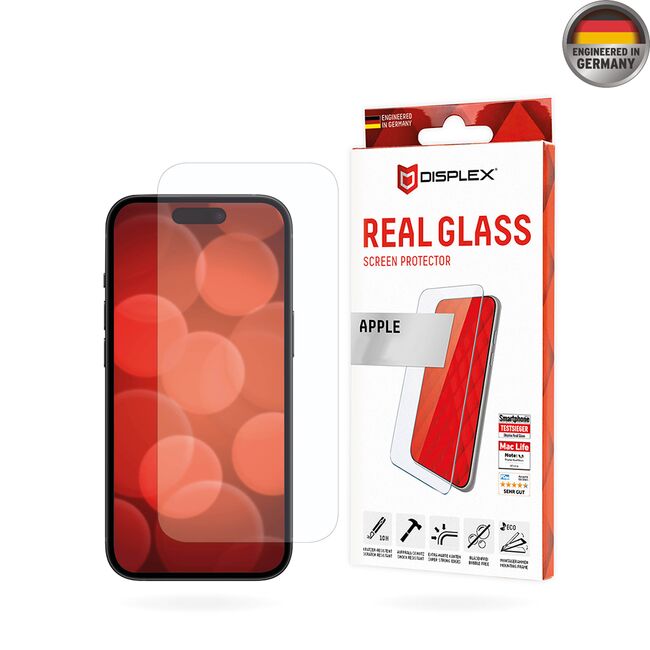 Folie sticla premium iPhone 16 Plus Displex Real Glass 2D, transparenta