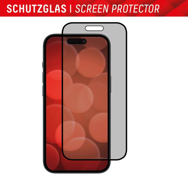 Folie sticla premium iPhone 16 Plus Displex Real Glass Privacy Full Cover, negru