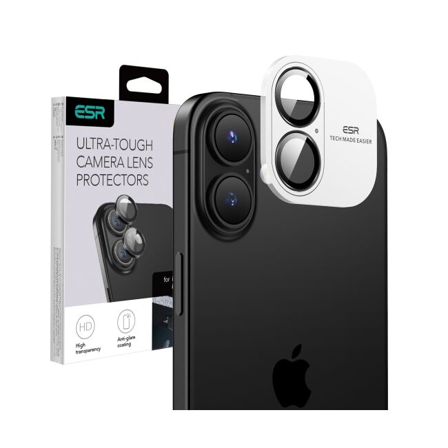 Folie sticla camera iPhone 16 / 16 Plus ESR Armorite Camera Lens Protectors, negru