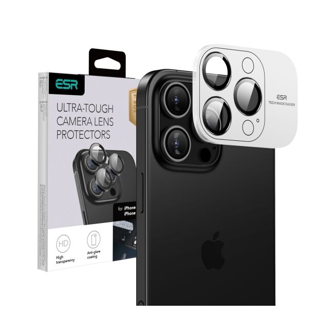 Folie sticla camera iPhone 16 Pro / 16 Pro Max ESR Armorite Camera Lens Protectors, negru