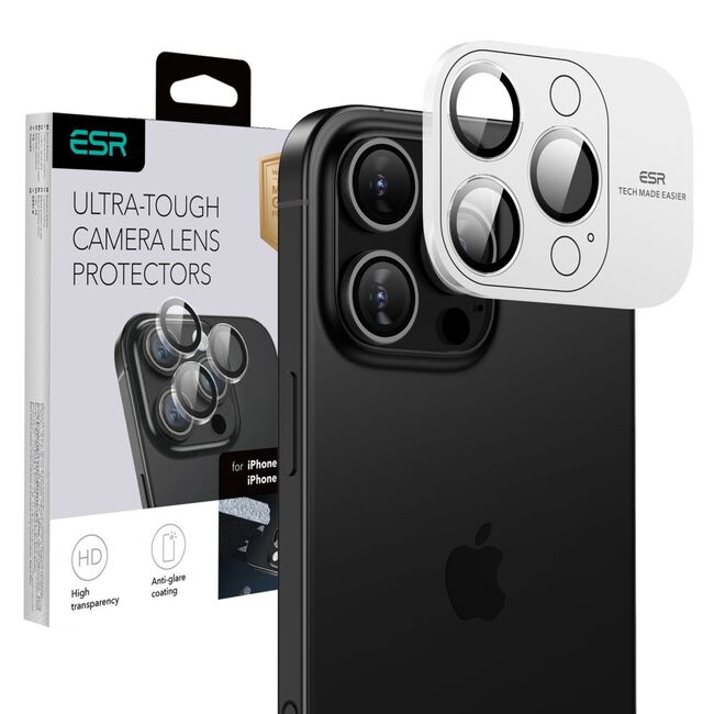 Folie sticla camera iPhone 16 Pro / 16 Pro Max ESR Armorite Camera Lens Protectors, transparenta