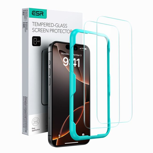 [Pachet 2x] Folie sticla iPhone 16 Pro ESR Tempered Glass, transparenta