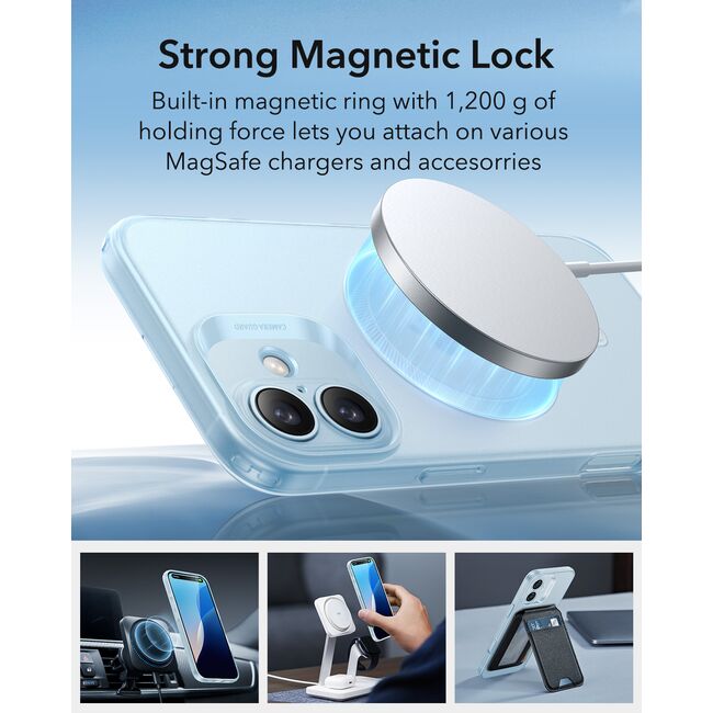 Husa iPhone 16 ESR Zero HaloLock, albastru