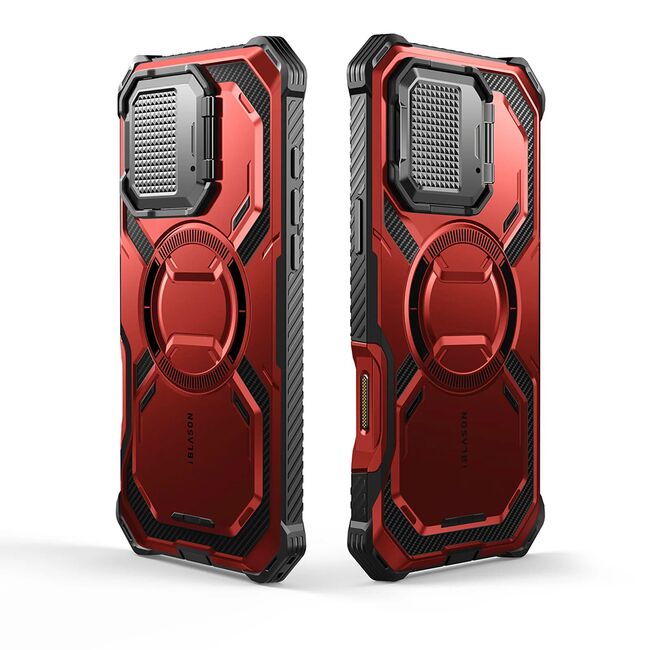 [Pachet 360°] Husa + folie iPhone 16 I-Blason Armorbox, rosu