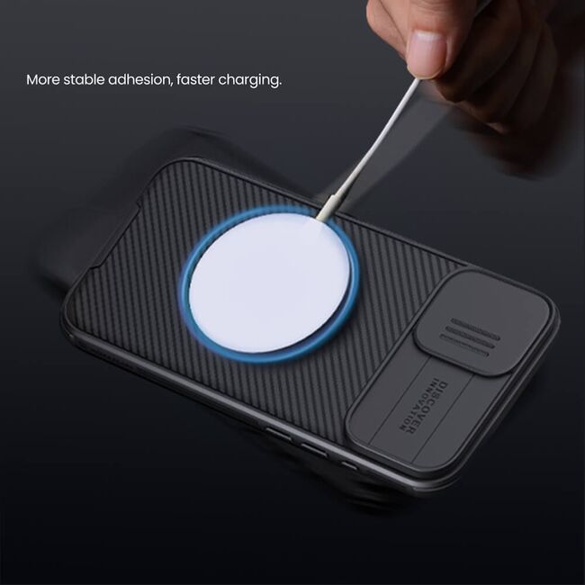 Husa iPhone 16 Nillkin CamShield Pro Magnetic, albastru