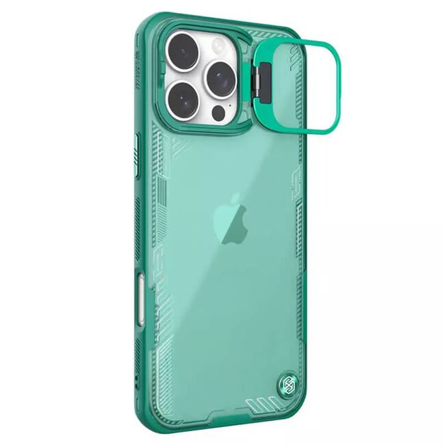 Husa iPhone 16 Pro Nillkin Iceblade Prop, cu decupaj camera, verde