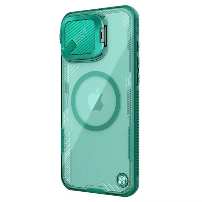 Husa iPhone 16 Pro Nillkin Iceblade Prop Magnetic, fara decupaj camera, verde