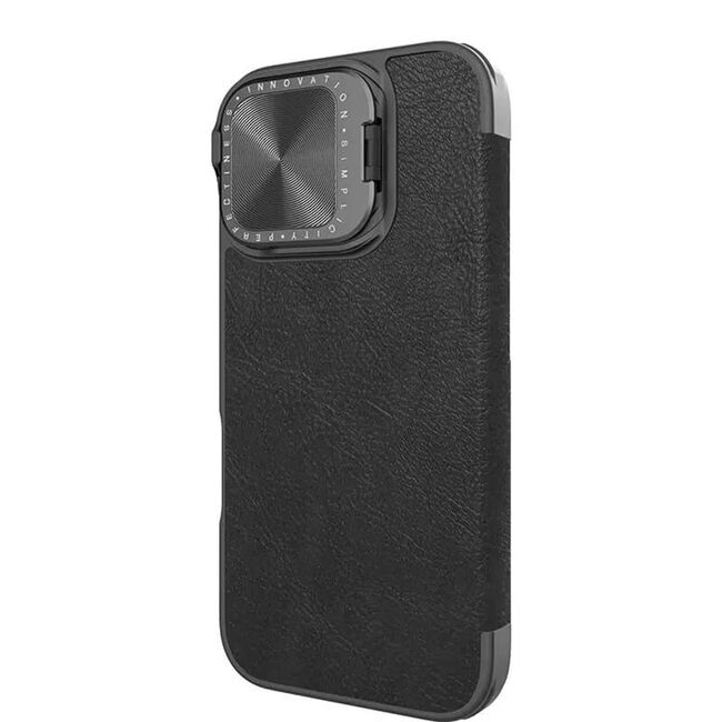 Husa iPhone 16 Nillkin Qin Prop Leather, negru
