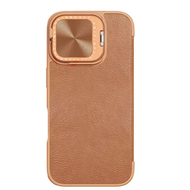 Husa iPhone 16 Nillkin Qin Prop Leather, maro