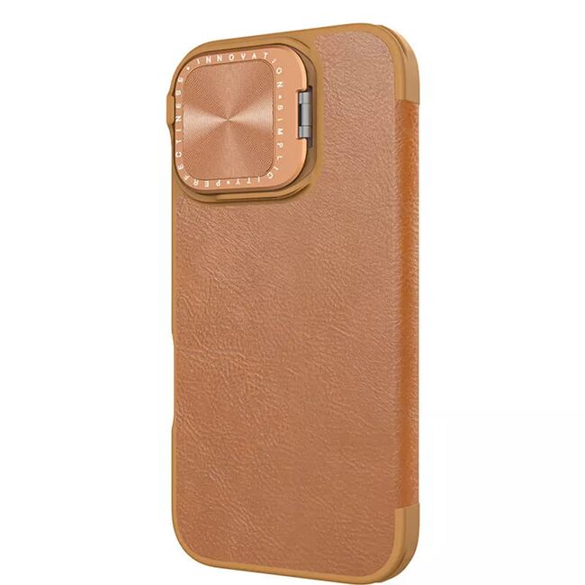Husa iPhone 16 Nillkin Qin Prop Leather, maro