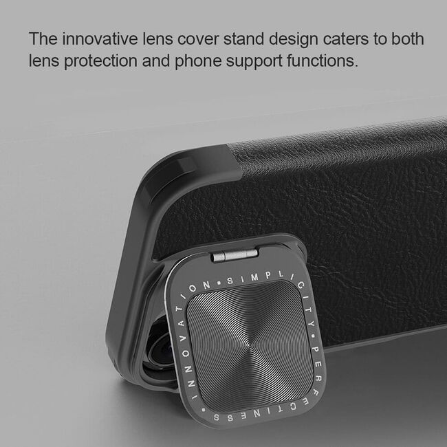 Husa iPhone 16 Pro Nillkin Qin Prop Leather, negru