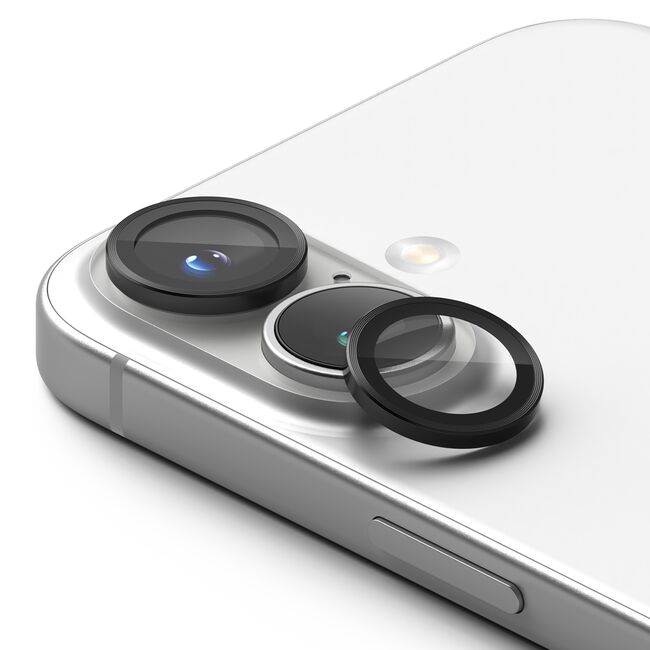 [Pachet 2x] Folie sticla camera iPhone 16 / 16 Plus Ringke Camera Lens Frame, negru