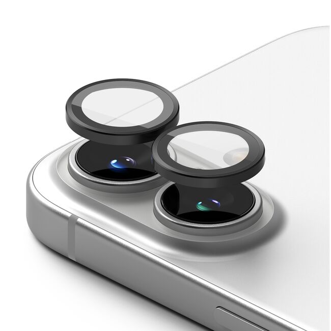 [Pachet 2x] Folie sticla camera iPhone 16 / 16 Plus Ringke Camera Lens Frame, negru