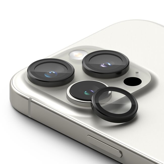 [Pachet 2x] Folie sticla camera iPhone 16 Pro / 16 Pro Max Ringke Camera Lens Frame, negru