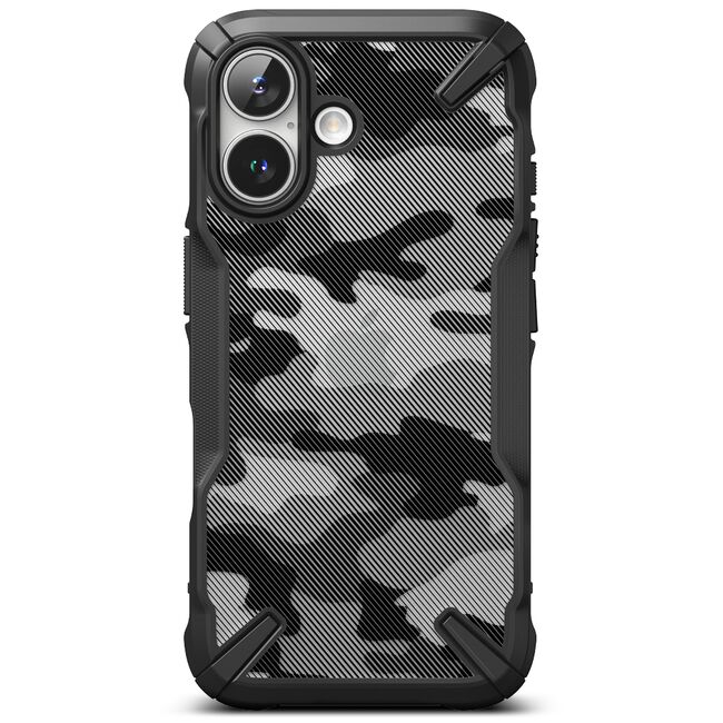 Husa iPhone 16 Ringke Fusion X Design, camo black
