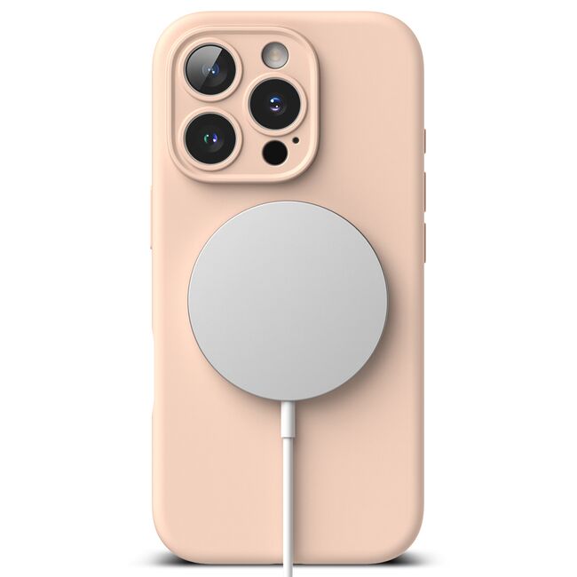 Husa pentru  iPhone 16 Pro Ringke - Silicone Magnetic MagSafe - Roz