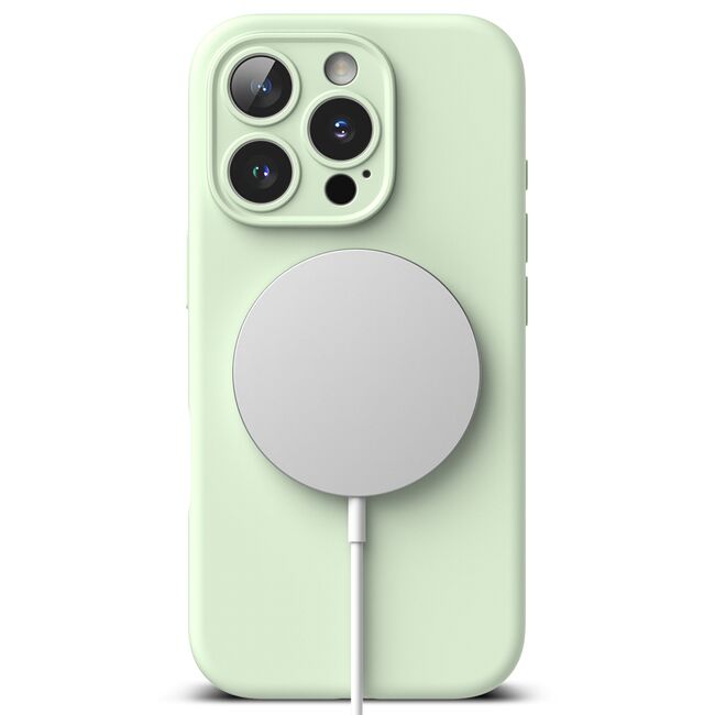 Husa pentru  iPhone 16 Pro Ringke - Silicone Magnetic MagSafe - Verde