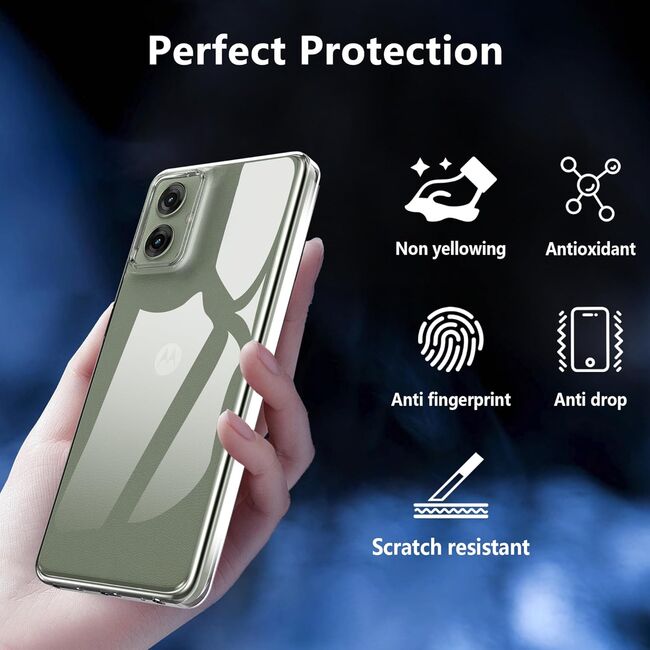 Husa pentru  Motorola Moto G55, Anti-Shock 1.5mm, cu protectie lentile, transparent