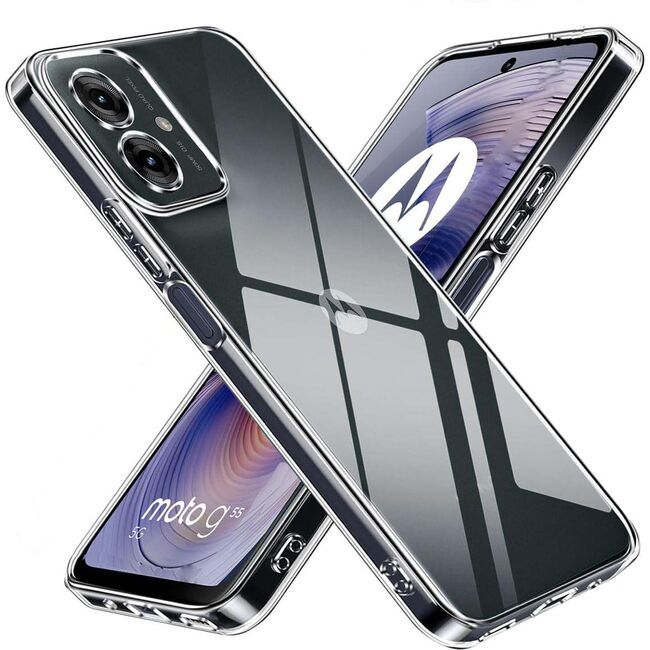 Husa pentru  Motorola Moto G55, Anti-Shock 1.5mm, cu protectie lentile, transparent