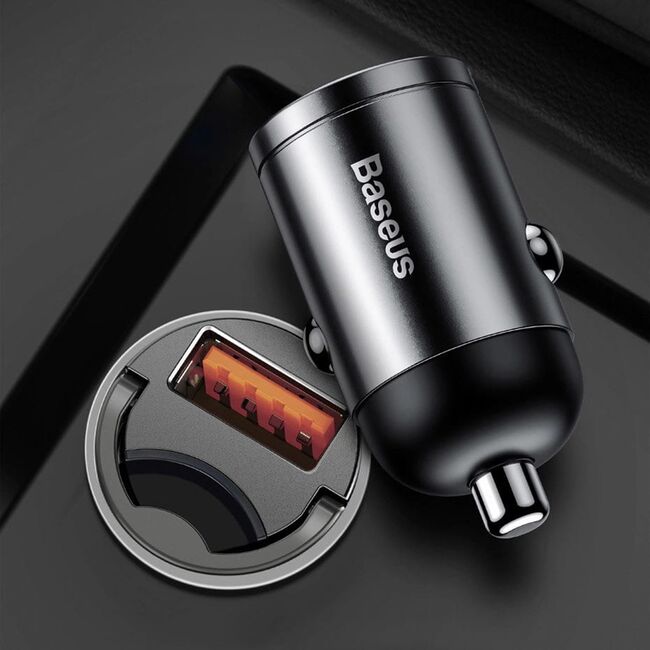 Incarcator auto bricheta USB Baseus Tiny Star Mini, 30W, gri