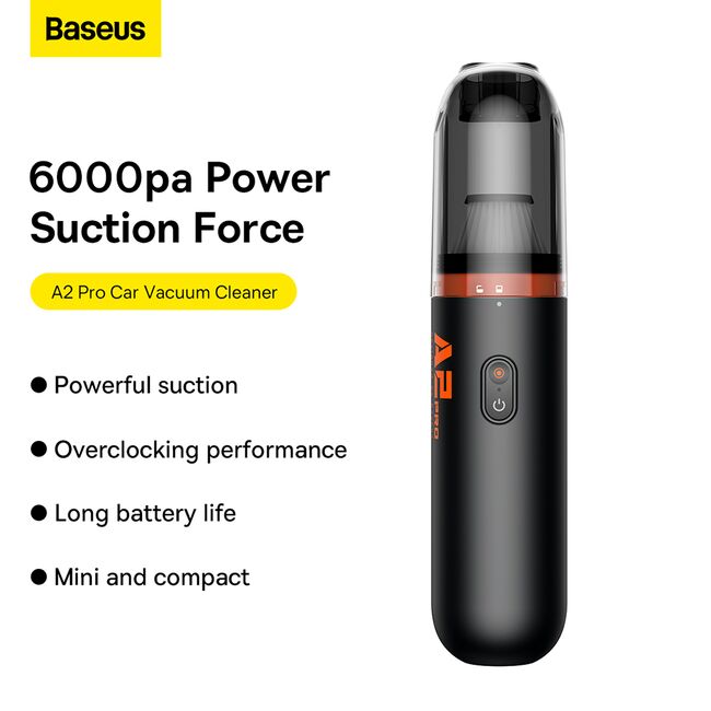 Aspirator auto wireless, filtru HEPA Baseus A2 Pro, VCAQ040001