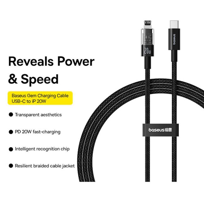 Cablu date Lightning Fast Charge Baseus, 20W, 1m, P10373001111-00