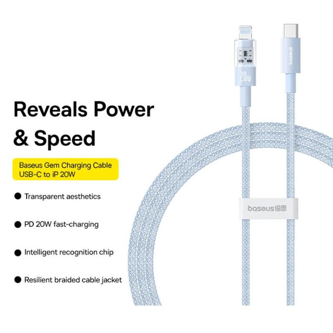 Cablu date Lightning Fast Charge Baseus, 20W, 2m, P10373001311-01
