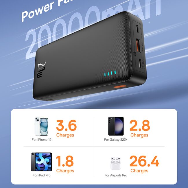 Powerbank, baterie externa Baseus, 20W, 20000mAh, P10022804113-00
