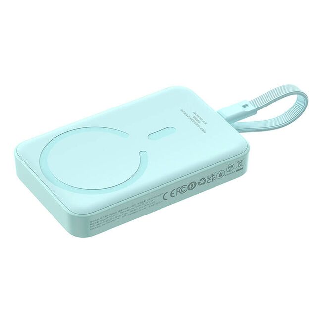 Acumulator extern Baseus - power bank magnetic mini (p1002210b333-00) - magsafe, 2x usb-c, lightning, 30w, fast charge, 10000mah - blue