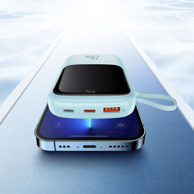 Acumulator extern 20000mAh Baseus cu cablu iPhone, PPQD030003