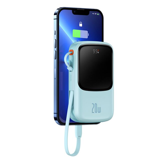 Acumulator extern 20000mAh Baseus cu cablu iPhone, PPQD030003