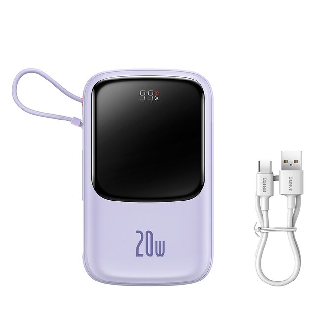 Acumulator extern 20000mAh Baseus cu cablu iPhone, PPQD030005