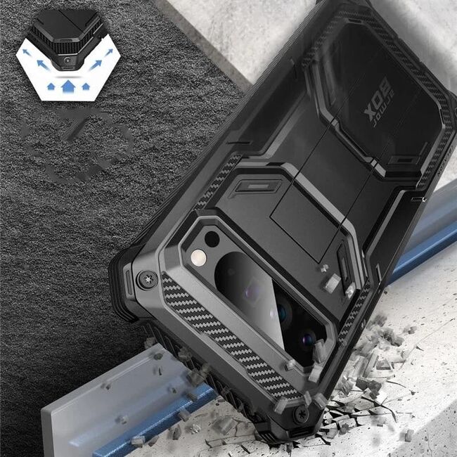 [Pachet 360°] Husa + folie Google Pixel 9 / 9 Pro I-Blason Armorbox, negru
