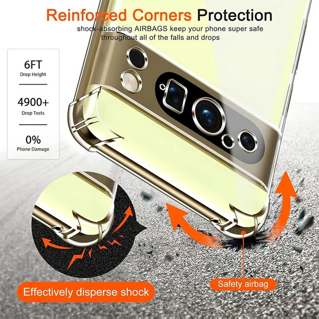 Husa pentru Google Pixel 9 Pro XL Anti-Shock, reinforced 4 corners, clear