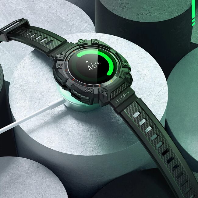 [Pachet 360°] Curea + husa + 2x folie Samsung Galaxy Watch Ultra 47mm I-Blason Armorbox, negru