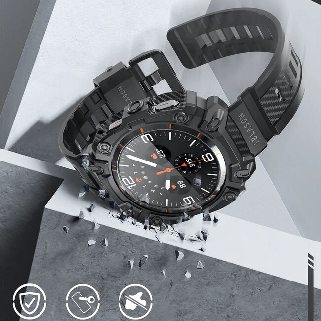 [Pachet 360°] Curea + husa + 2x folie Samsung Galaxy Watch Ultra 47mm I-Blason Armorbox, negru