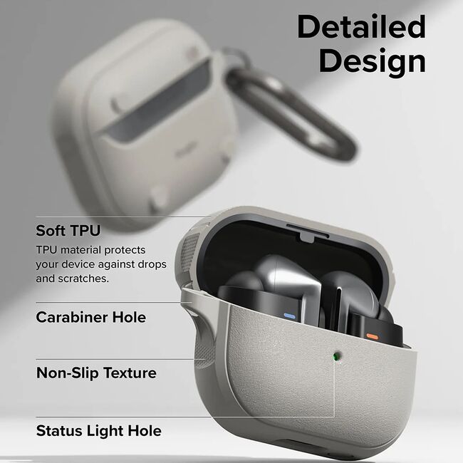 Husa Samsung Galaxy Buds 3 Ringke Onyx Magnetic, gri