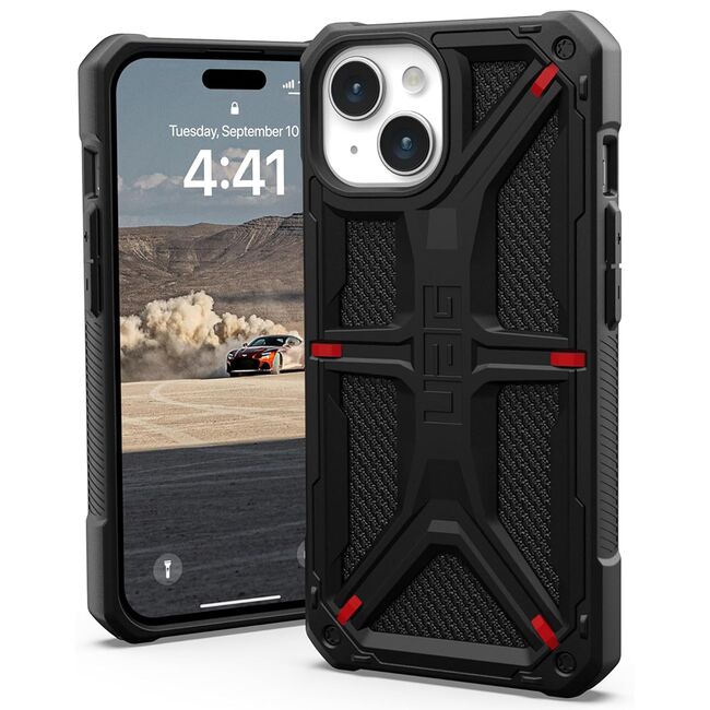 Husa iPhone 15 UAG Monarch, Kevlar Black