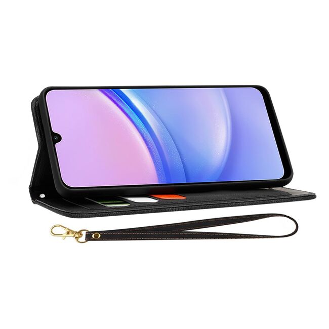 Husa tip carte pentru  Samsung Galaxy A16, functie stand si port carduri, negru