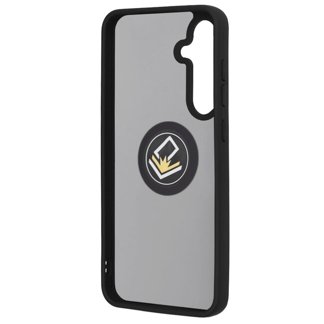 Husa de protectie pentru  Samsung Galaxy S24 FE premium cu inel stand rotativ, suport magnetic si bumper anti-alunecare - negru