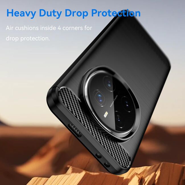 Husa pentruHonor Magic 7 Pro Carbon Liquid Silicone, Negru