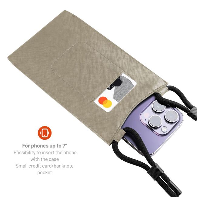 Husa piele telefon 7" Fixed Verona, crem, FIXVER-CR