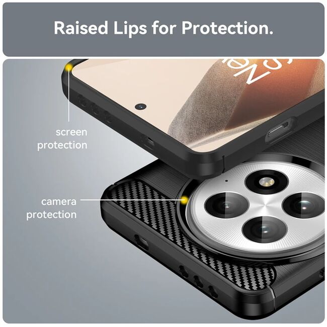 Husa pentru OnePlus 13 Carbon Liquid Silicone, albastru