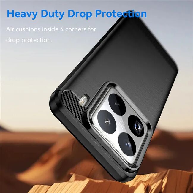 Husa pentru Xiaomi 15 Carbon Liquid Silicone, negru